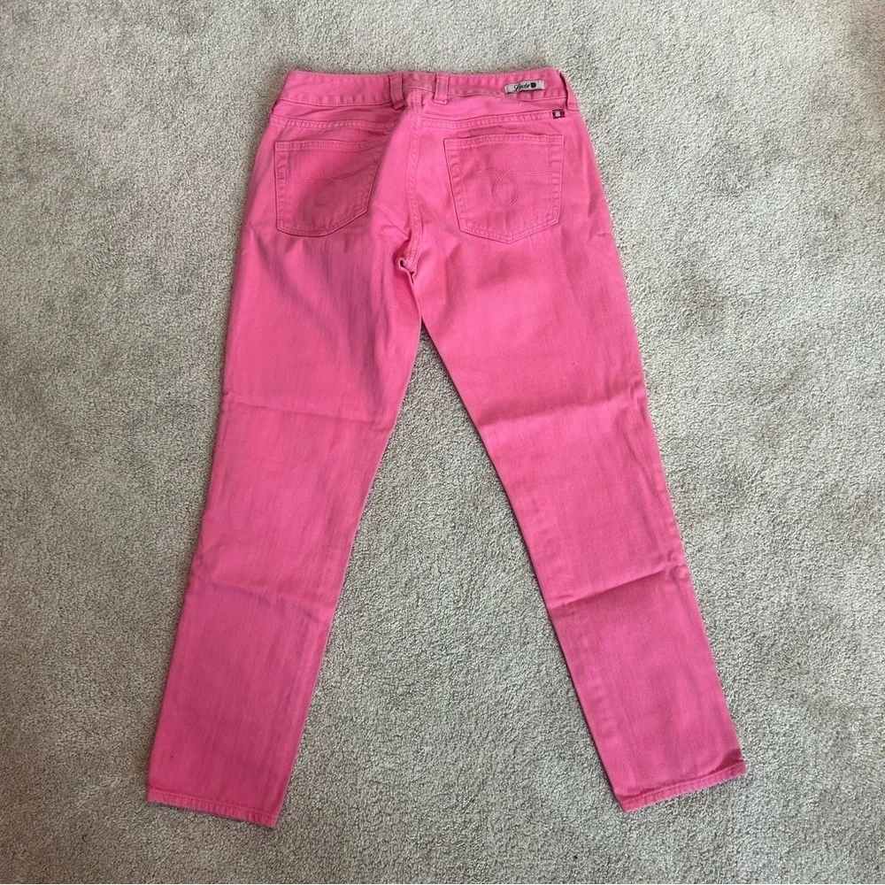 Lucky Brand pink Lola Skinny Mid Rise Slim fit Cropped ankle Jean Sz 28